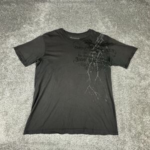 Vintage Monarchy T-Shirt Mens XL Made in USA Black Distressed 00's Graphic Print